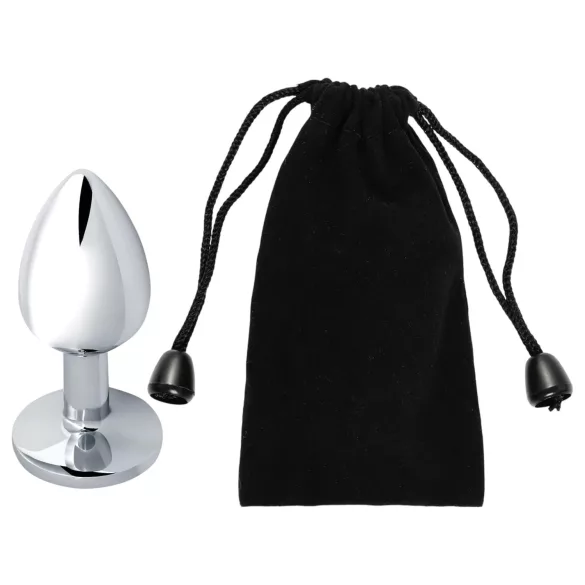 Sunfo - fém anál plug világos kék kővel (ezüst)