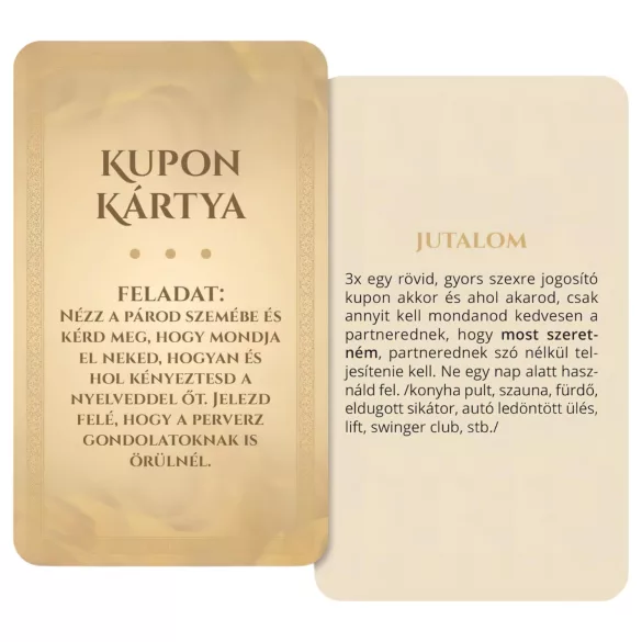 Érzékek Játéka - felnőtt szex társasjáték