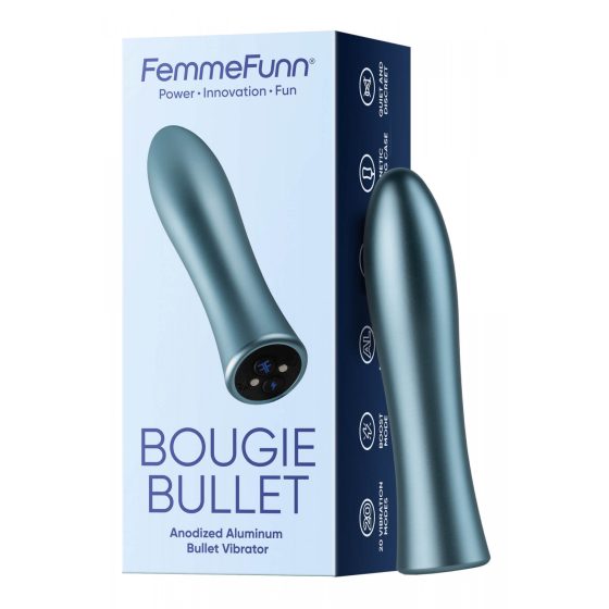 FemmeFunn Bougie - eloxált alumínium prémium vibrátor (ezüst)