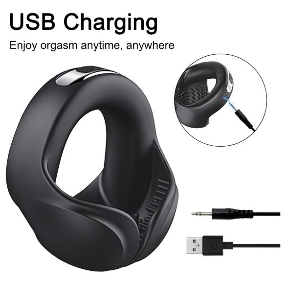 AlvUp - vibrációs péniszgyűrű (fekete)