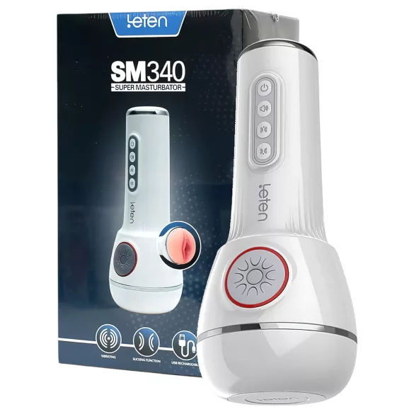 LETEN SM340 - akkus, vibráló, szívó, nyögő maszturbátor férfiaknak