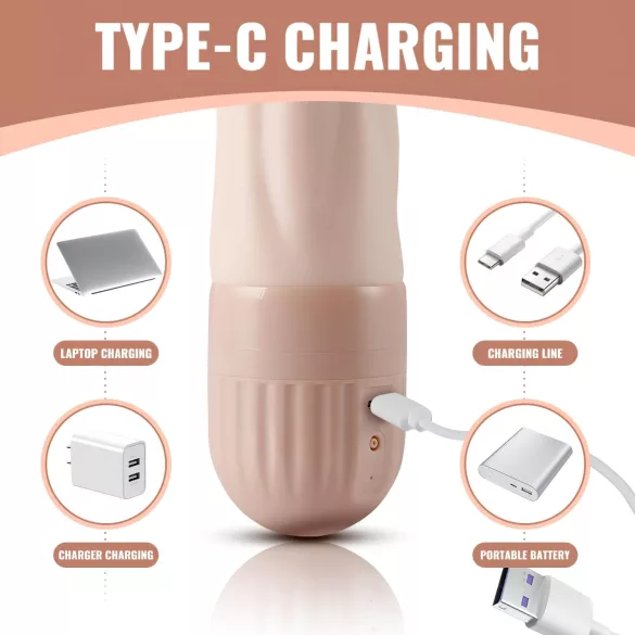 Lonely - akkus szívó, rezgő száj maszturbátor (natúr)