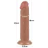 Lovetoy Sliding-Skin - tapadókorongos kétrétegű dildó - 20cm (natúr)