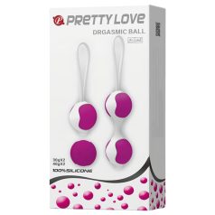   Pretty Love Orgasmic - variálható gésagolyó szett (fehér-lila)
