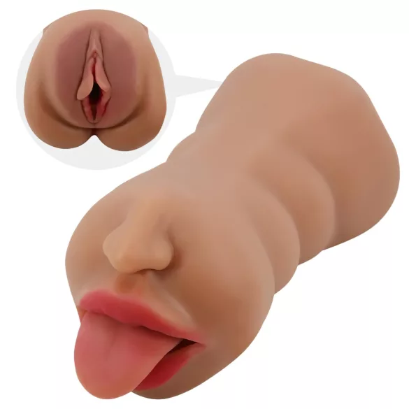 Crazy Bull - száj-és punci maszturbátor (natúr)