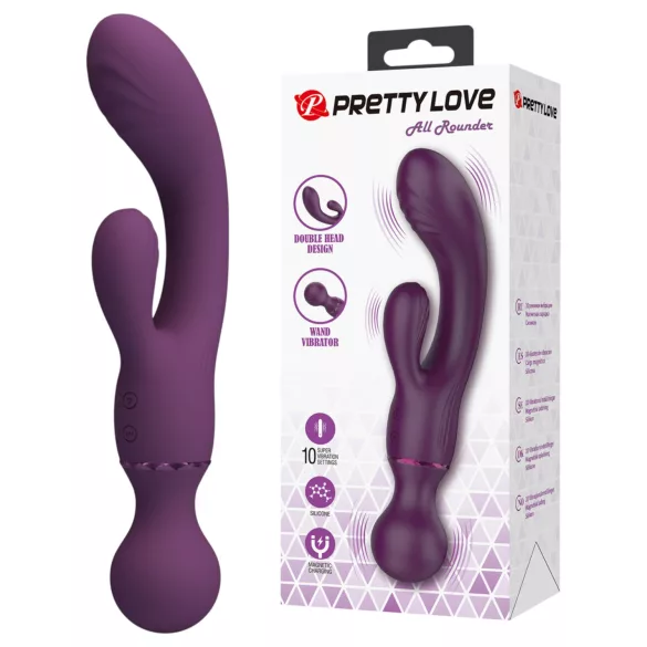 Pretty Love All Rounder - dupla fejű G-pont és csiklóvibrátor (lila)