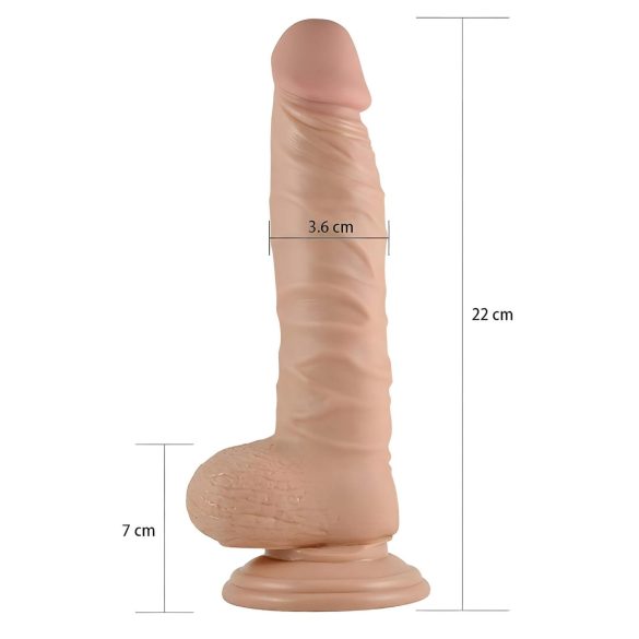 Lovetoy Real Extreme - tapadókorongos dildó - 21cm (natúr)