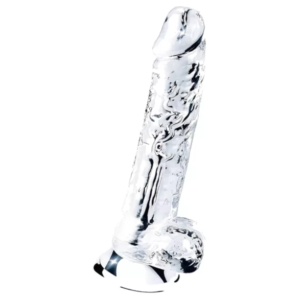 Lovetoy Flawless Clear - tapadókorongos dildó - 19 cm (átlátszó)