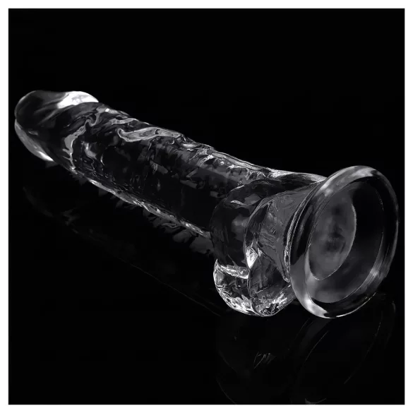 Lovetoy Flawless Clear - tapadókorongos dildó - 19 cm (átlátszó)
