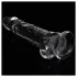 Lovetoy Flawless Clear - tapadókorongos dildó - 19 cm (átlátszó)