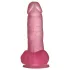 Lovetoy Jelly Studs - tapadókorongos dildó - 15 cm (pink)