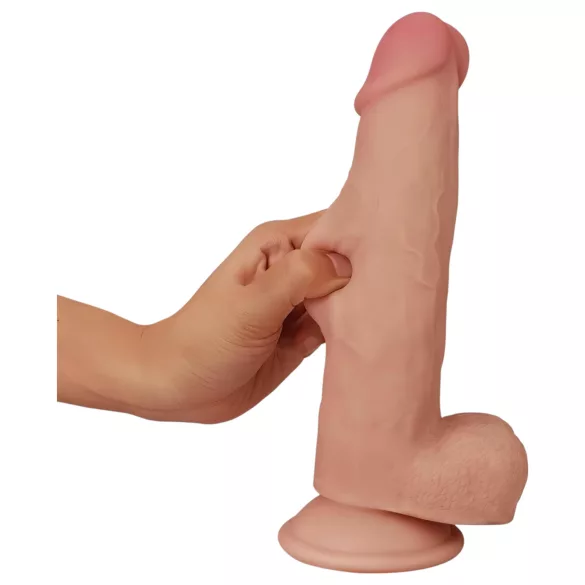 Lovetoy Sliding-Skin - kétrétegű dildó - 21 cm (testszínű)