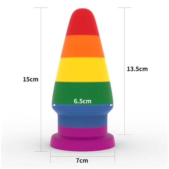 Lovetoy Prider - anál tágító plug - 15 cm (szivárvány)