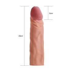 Lovetoy Pleasure X-tender - péniszköpeny - 19cm (natúr)
