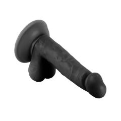   Mr. Rude - tapadótalpas, herés élethű dildó - 17cm (fekete)