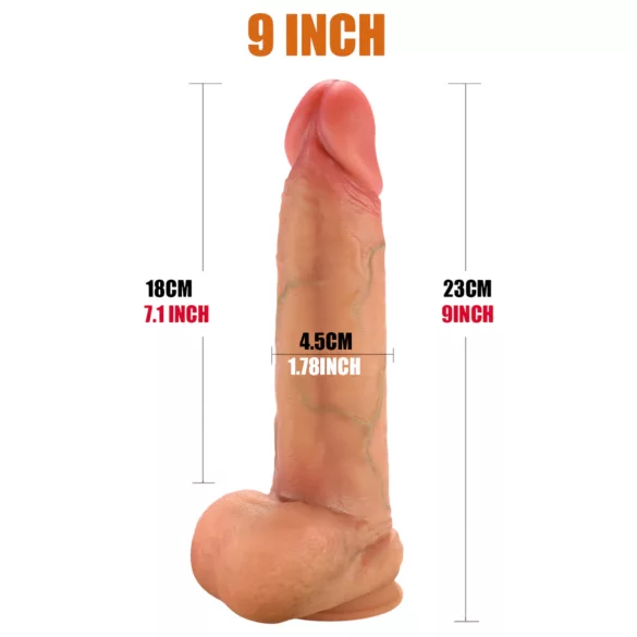 FeelSkin - ultra realisztikus herés dildó - natúr (23 cm)