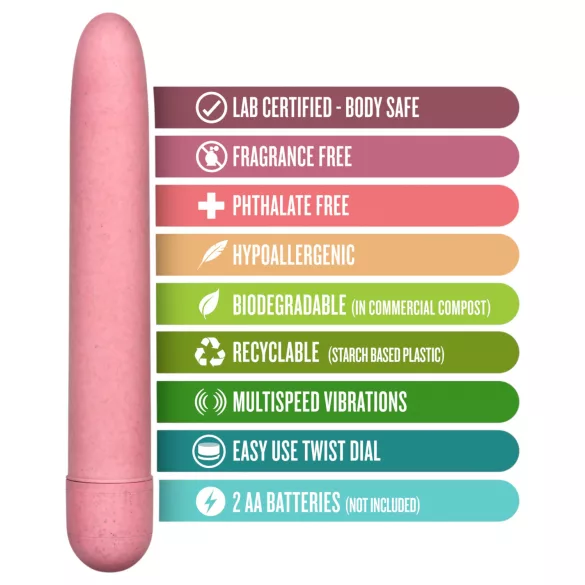 Gaia Eco L - környezetbarát rúdvibrátor (pink) - nagy
