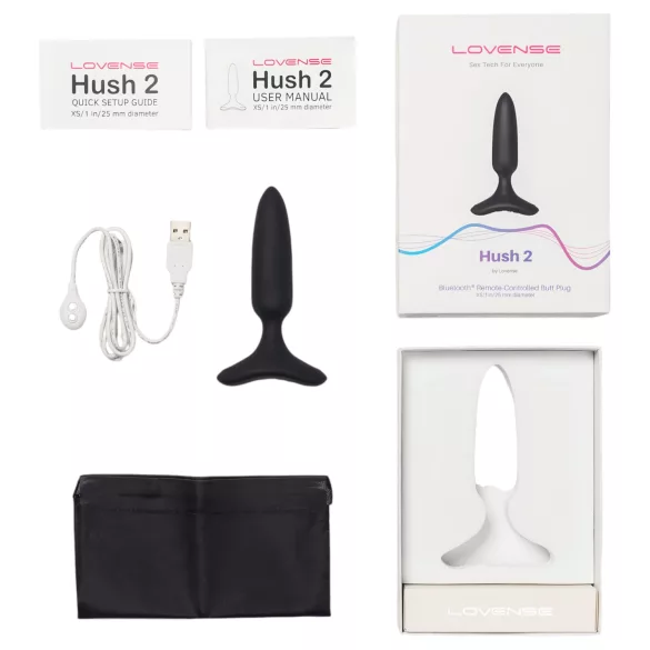 LOVENSE Hush 2 XS - akkus kis anál vibrátor (25 mm, fekete)