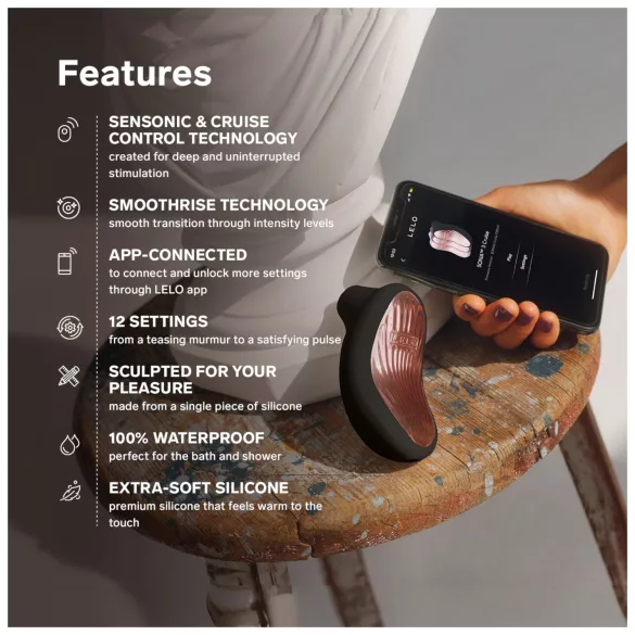 LELO Sona 3 Cruise - hanghullámos csiklóizgató (fekete)