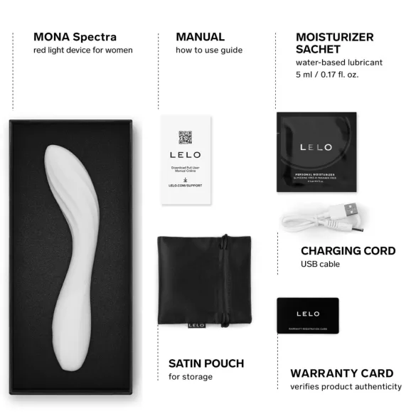 LELO Mona Spectra - okos G-pont vibrátor LED-fénnyel (fehér)