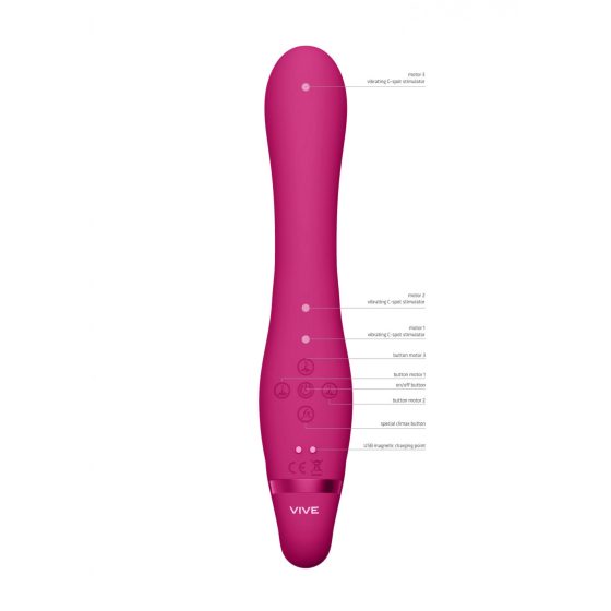 Vive Suki - akkus, tartópánt nélküli felcsatolható vibrátor (pink)