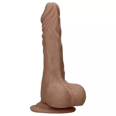   RealRock Dong 7 - élethű, herés dildó (17 cm) - sötét natúr