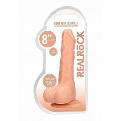 RealRock Dong 8 - élethű, herés dildó (20cm) - natúr