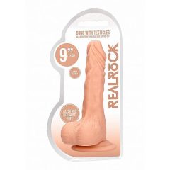 RealRock Dong 9 - élethű, herés dildó (23cm) - natúr