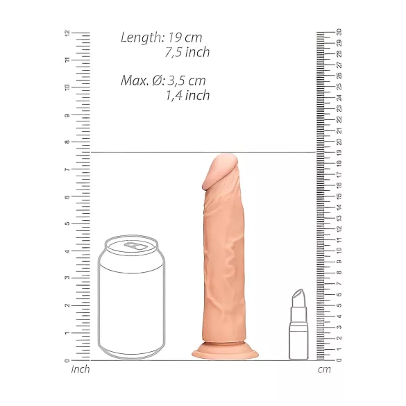 RealRock Dong 7 - élethű dildó (17 cm, testszínű)