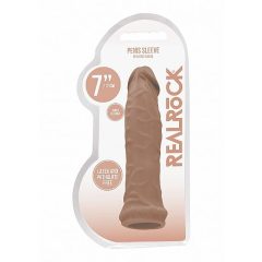   RealRock Penis Sleeve 6 - péniszköpeny (17cm) - sötét natúr