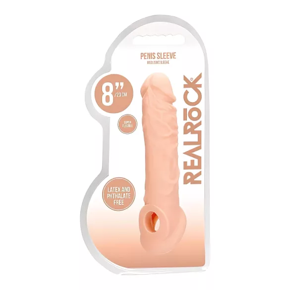RealRock Penis Sleeve 8 - péniszköpeny (21 cm, testszínű)