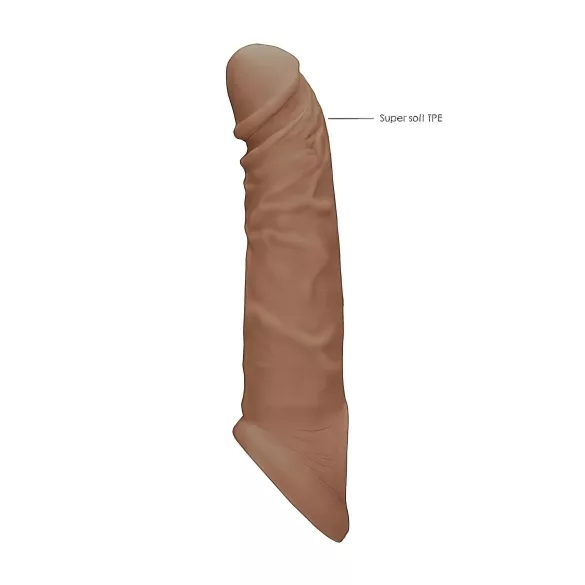 RealRock Penis Sleeve 8 - péniszköpeny (21cm) - sötét natúr