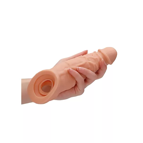 RealRock Penis Sleeve 9 - péniszköpeny (21,5 cm, testszínű)