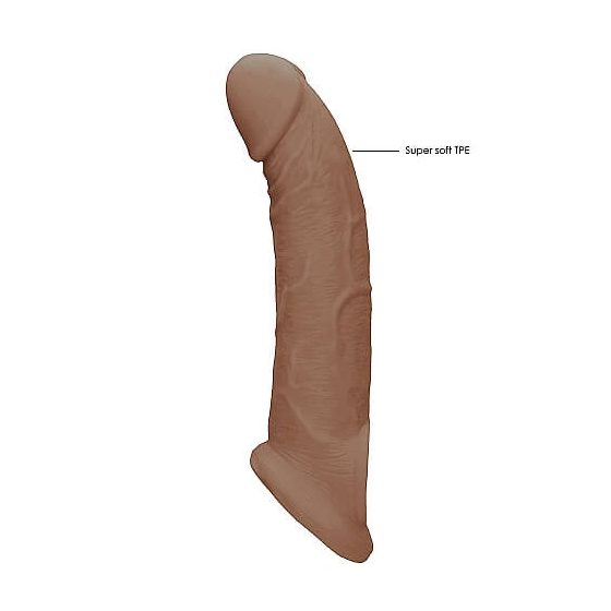 RealRock Penis Sleeve 9 - péniszköpeny (21,5cm) - sötét natúr