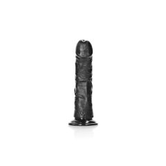   RealRock - tapadótalpas realisztikus dildó - 15,5cm (fekete)