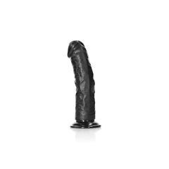   RealRock - tapadótalpas realisztikus dildó - 15,5cm (fekete)