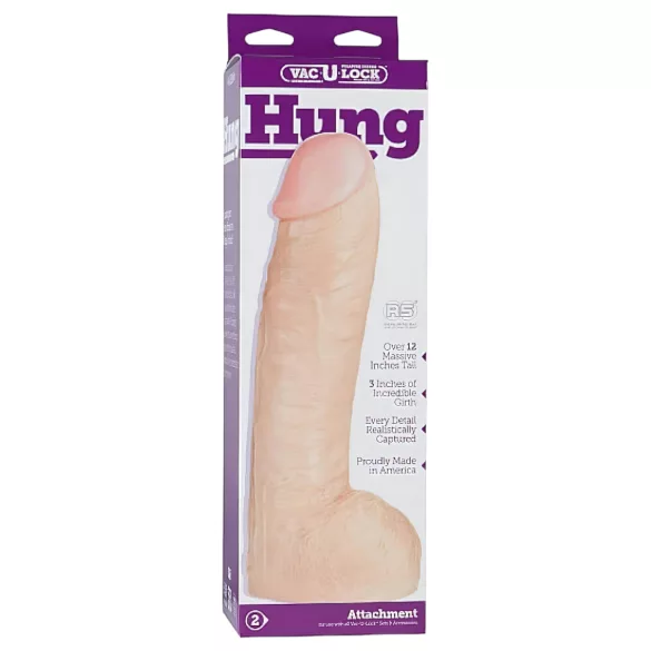 Doc Johnson Vac-U-Lock Hung 12 - élethű, herés dildó (natúr)