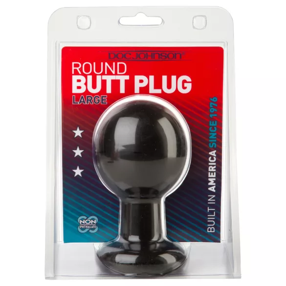Doc Johnson The Classic - kerek anál plug (fekete) - L