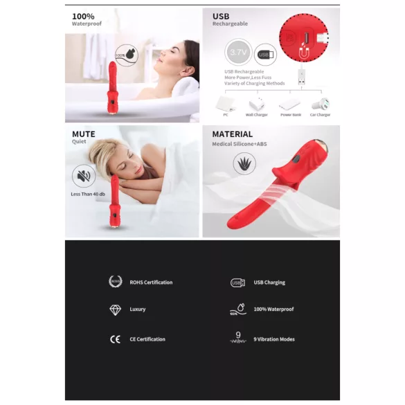 Bestoy - vízálló G-pont vibrátor (piros)