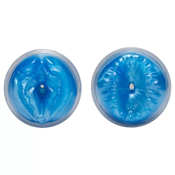 Fleshlight Quickshot Vantage - áttetsző dupla maszturbátor (kék)