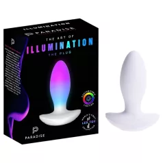   Paradise Illumination - világító vibrációs anál plug (fehér)