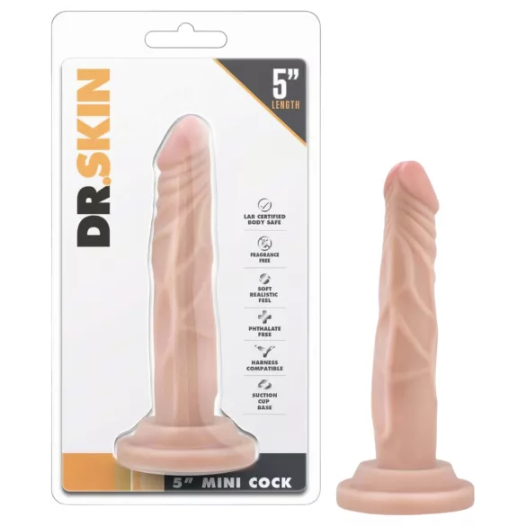 Dr. Skin 5 - tapadókorongos élethű dildó - natúr (14,5cm)