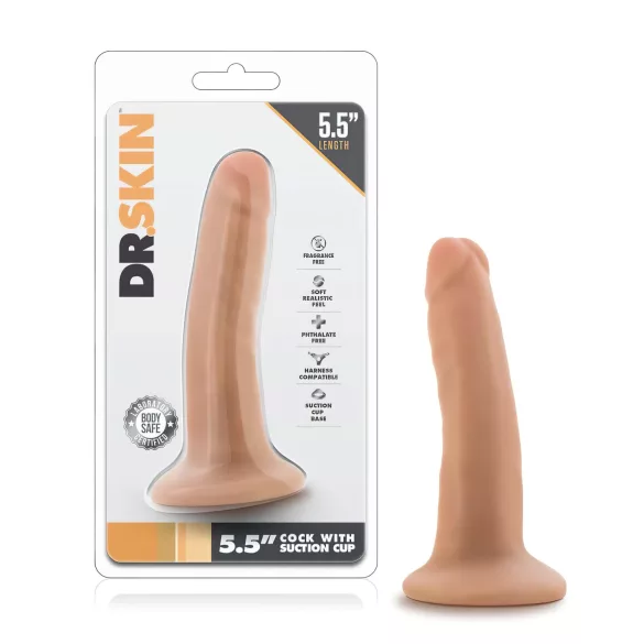 Dr. Skin 5,5 - tapadókorongos élethű dildó - natúr (14cm)