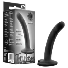   Temptasia Twist Small - tapadókorongos, csavart dildó (fekete)