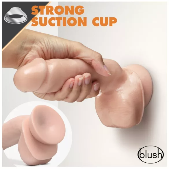 blush Dr. Skin Glide élethű dildó - 21,5 cm, herékkel