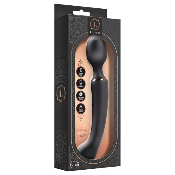 Blush Lush - 2 az 1-ben wand és G-pont vibrátor (fekete)