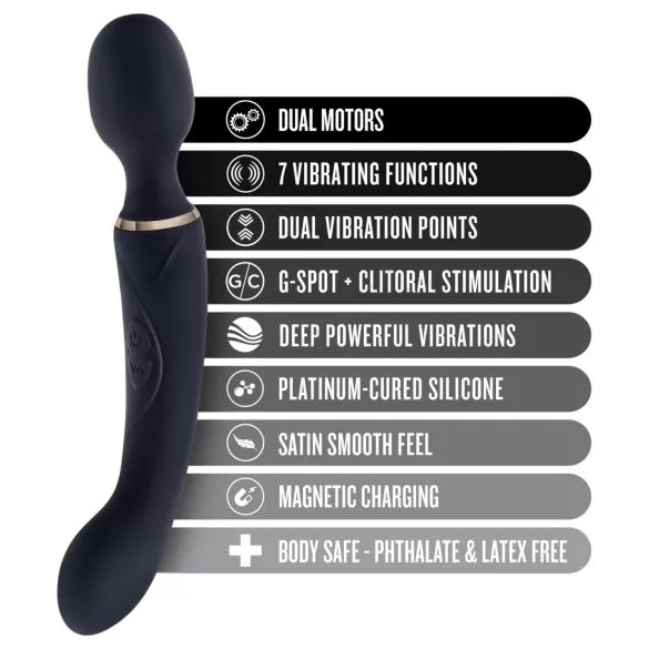 Blush Lush - 2 az 1-ben wand és G-pont vibrátor (fekete)