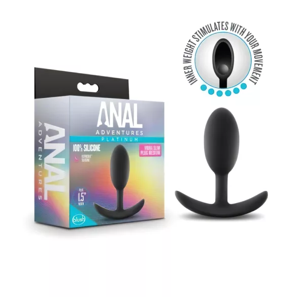 Anal Adventures Platinum M - anál plug - fekete (közepes)