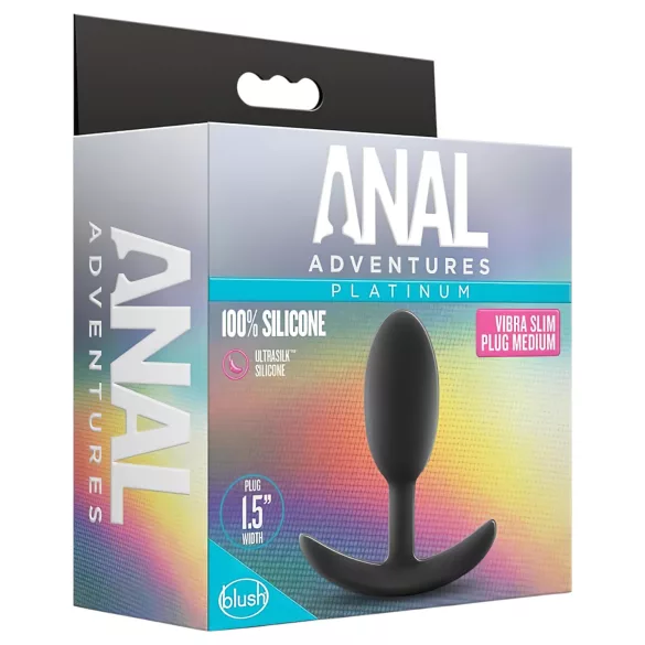 Anal Adventures Platinum M - anál plug (fekete, közepes)