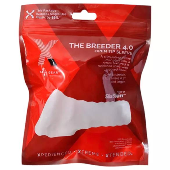 Perfect Fit Breeder - nyitott péniszköpeny (10 cm) - fehér